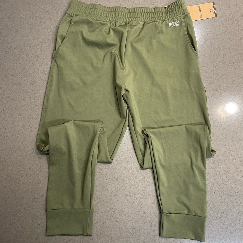 Pink Brand Army Green Lightweight Joggers